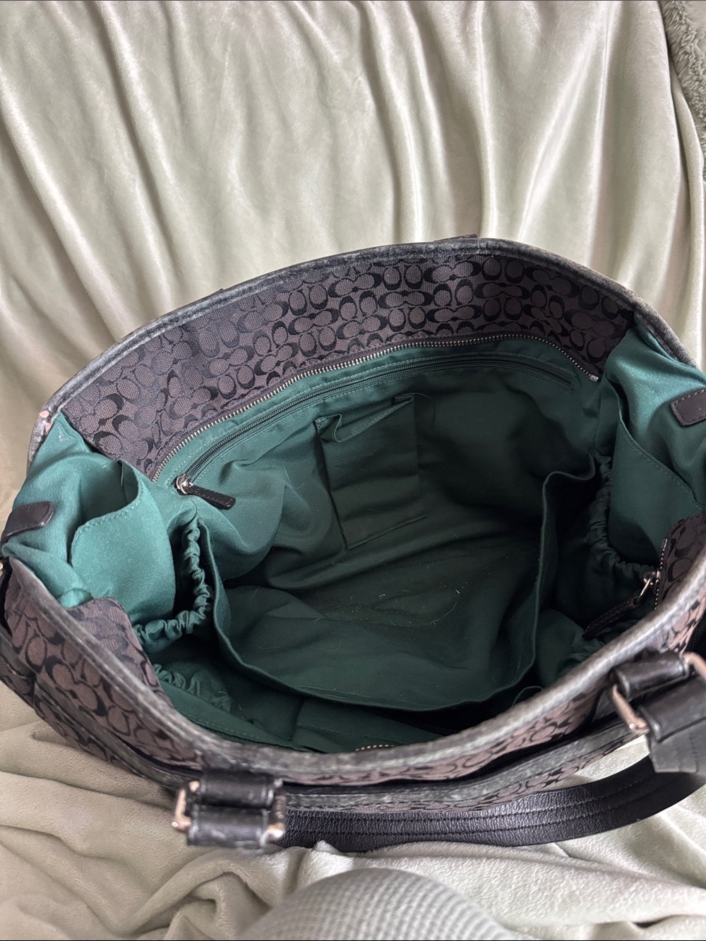 Coach Black Signature Canvas Convertible Shoulder Tote - Picture 5 of 11